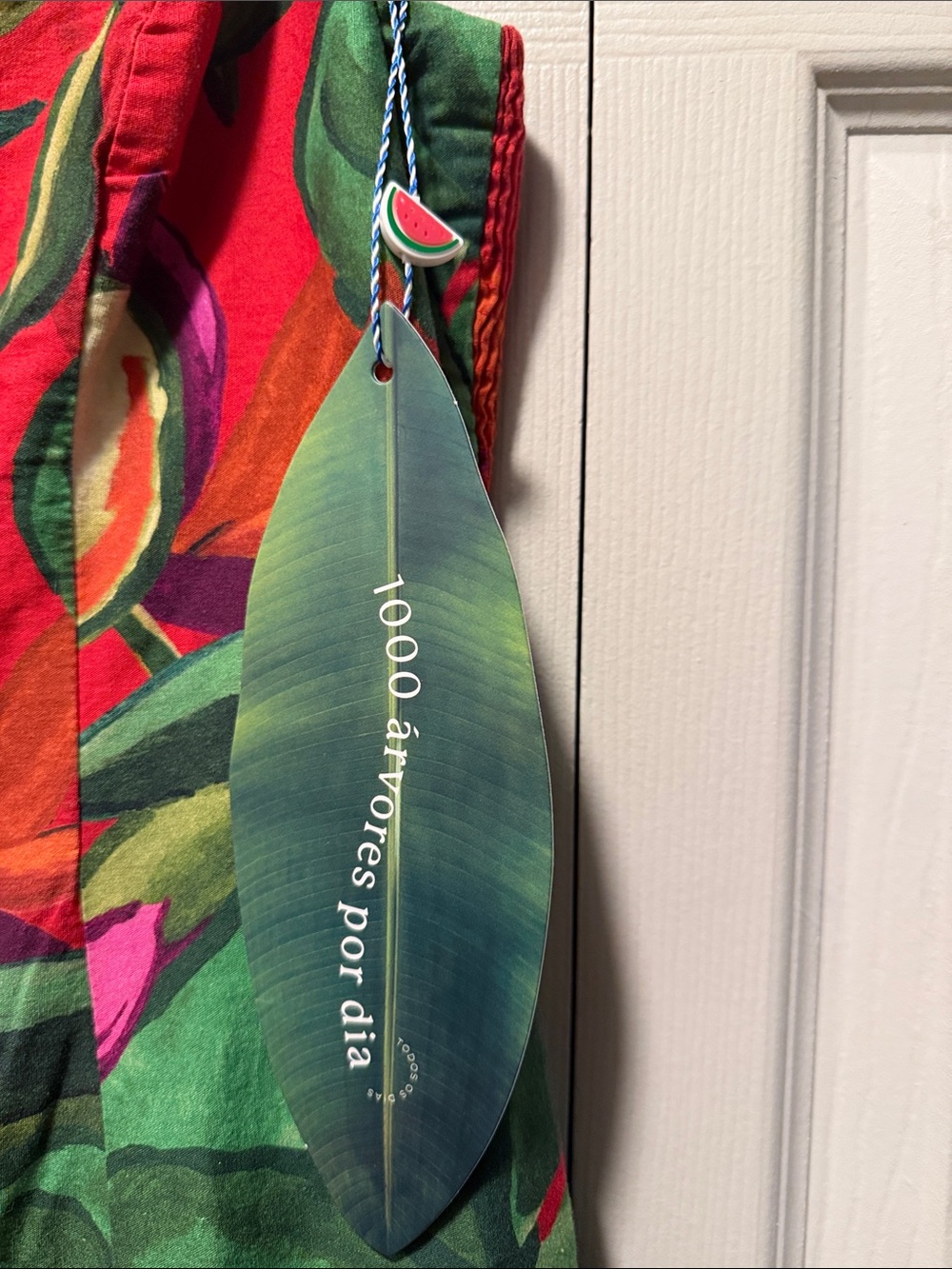 Farm Rio Tropical Floral Spaghetti-Strap Midi Dress in Red & Green - Picture 3 of 8